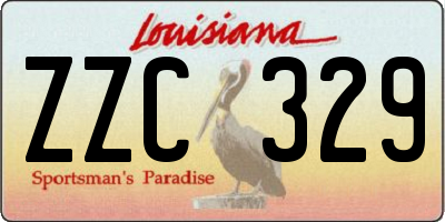 LA license plate ZZC329