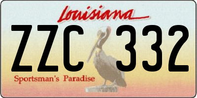 LA license plate ZZC332