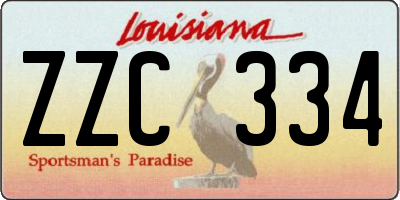 LA license plate ZZC334