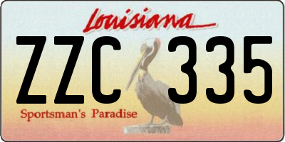 LA license plate ZZC335