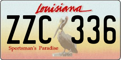 LA license plate ZZC336