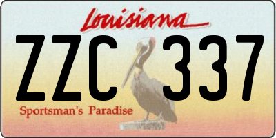 LA license plate ZZC337