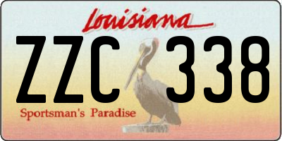 LA license plate ZZC338