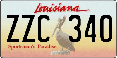 LA license plate ZZC340