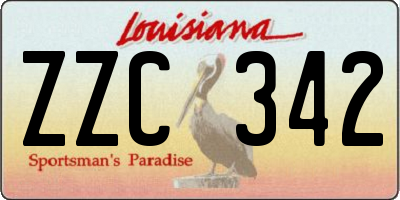 LA license plate ZZC342