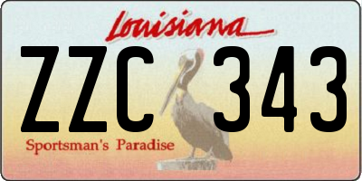 LA license plate ZZC343