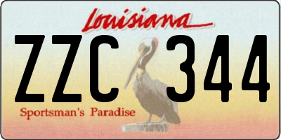 LA license plate ZZC344