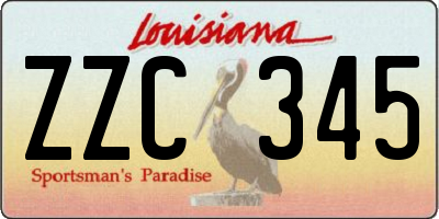 LA license plate ZZC345