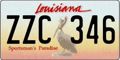 LA license plate ZZC346