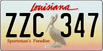 LA license plate ZZC347