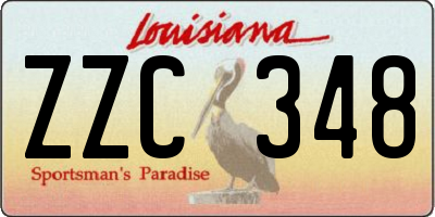 LA license plate ZZC348