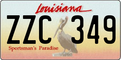 LA license plate ZZC349