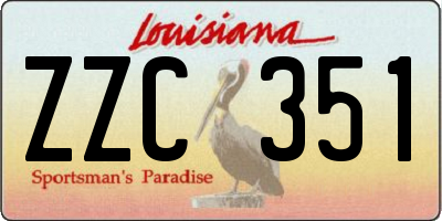 LA license plate ZZC351