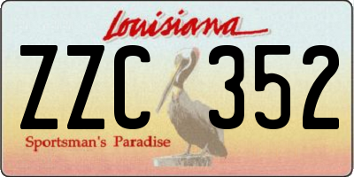 LA license plate ZZC352