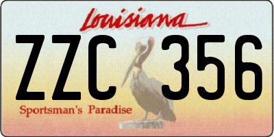 LA license plate ZZC356