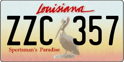 LA license plate ZZC357