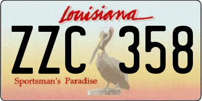 LA license plate ZZC358