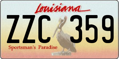 LA license plate ZZC359