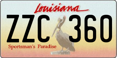 LA license plate ZZC360