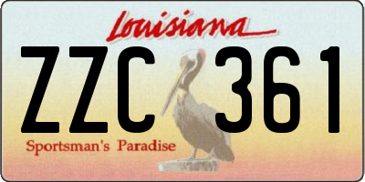 LA license plate ZZC361