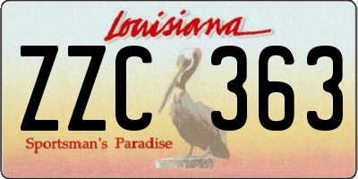 LA license plate ZZC363