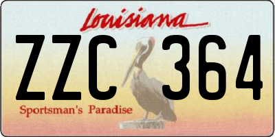 LA license plate ZZC364