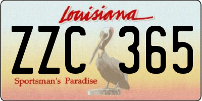 LA license plate ZZC365