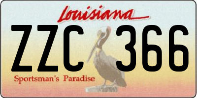 LA license plate ZZC366