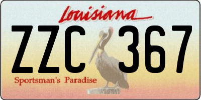 LA license plate ZZC367