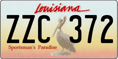 LA license plate ZZC372