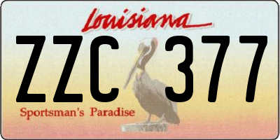 LA license plate ZZC377