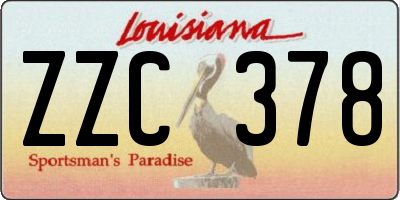 LA license plate ZZC378