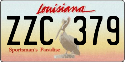 LA license plate ZZC379