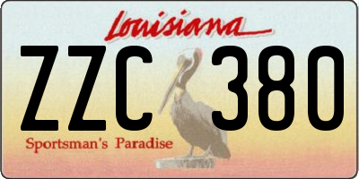 LA license plate ZZC380