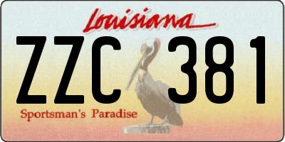 LA license plate ZZC381