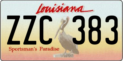 LA license plate ZZC383