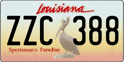 LA license plate ZZC388