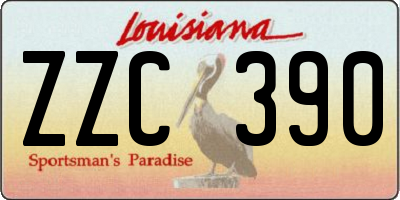 LA license plate ZZC390