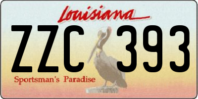 LA license plate ZZC393