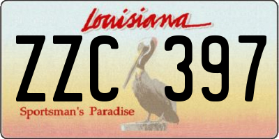 LA license plate ZZC397