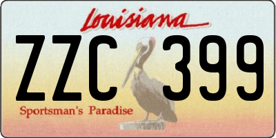 LA license plate ZZC399