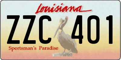 LA license plate ZZC401