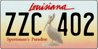 LA license plate ZZC402