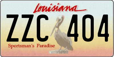 LA license plate ZZC404