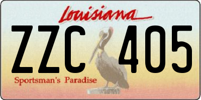 LA license plate ZZC405