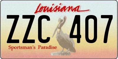 LA license plate ZZC407