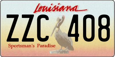 LA license plate ZZC408