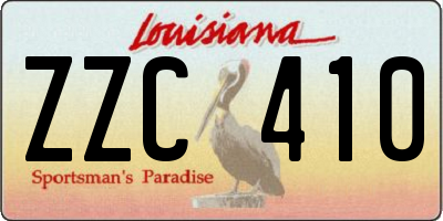 LA license plate ZZC410