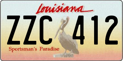 LA license plate ZZC412