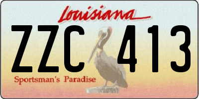 LA license plate ZZC413